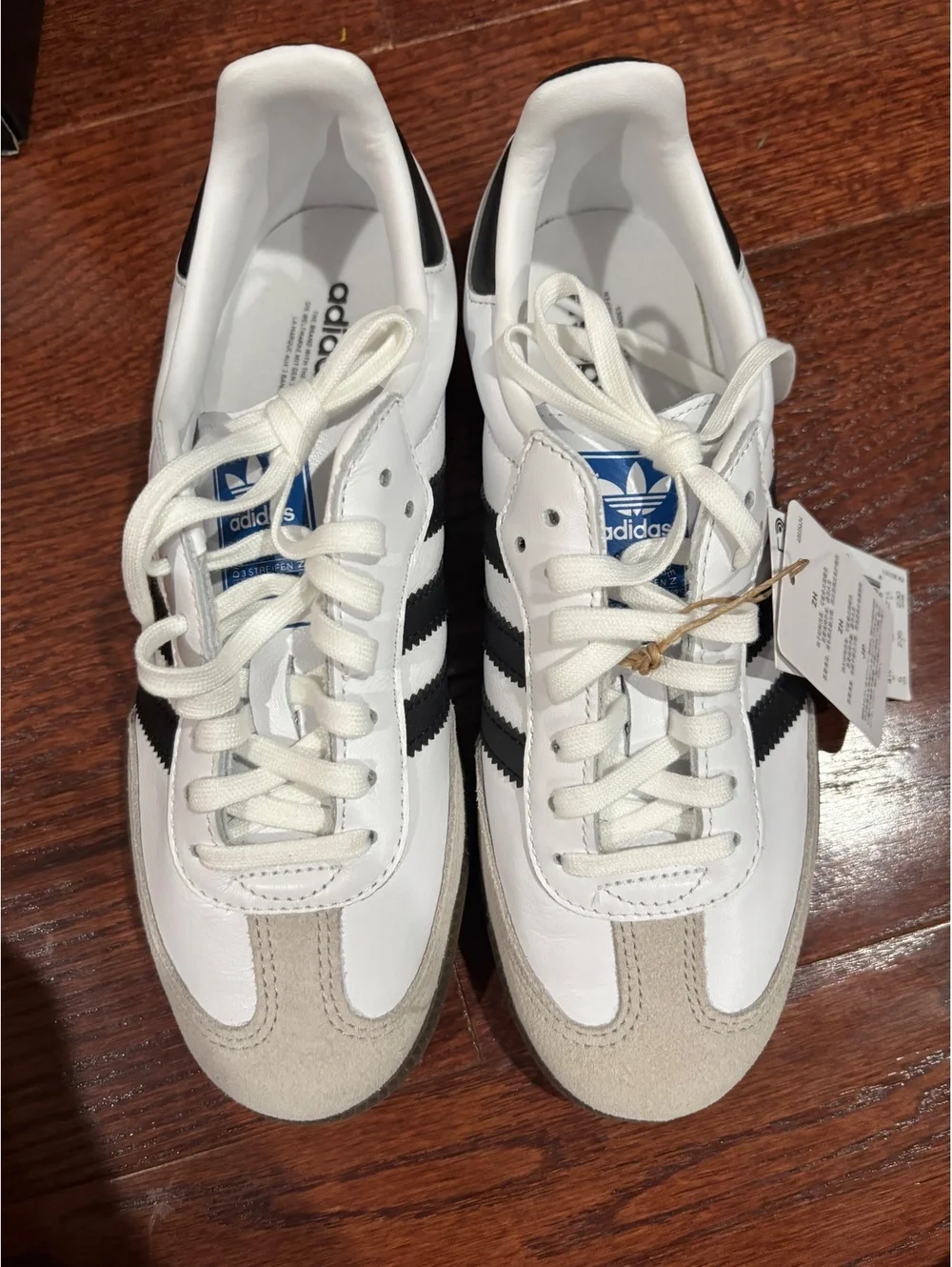 Size 5 adidas Samba OG Cloud White Core Black (GS)